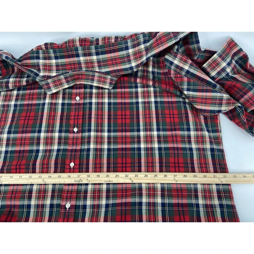 Polo Ralph Lauren Shirt Men 4XLT Red Tartan Plaid Flannel Button Casual‎ Holiday